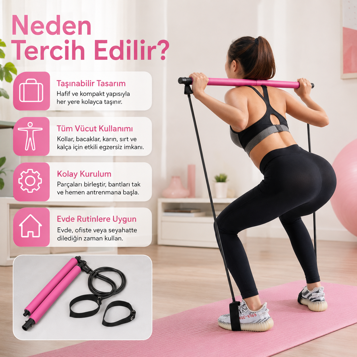 Pluvne® Pilates Bar Seti