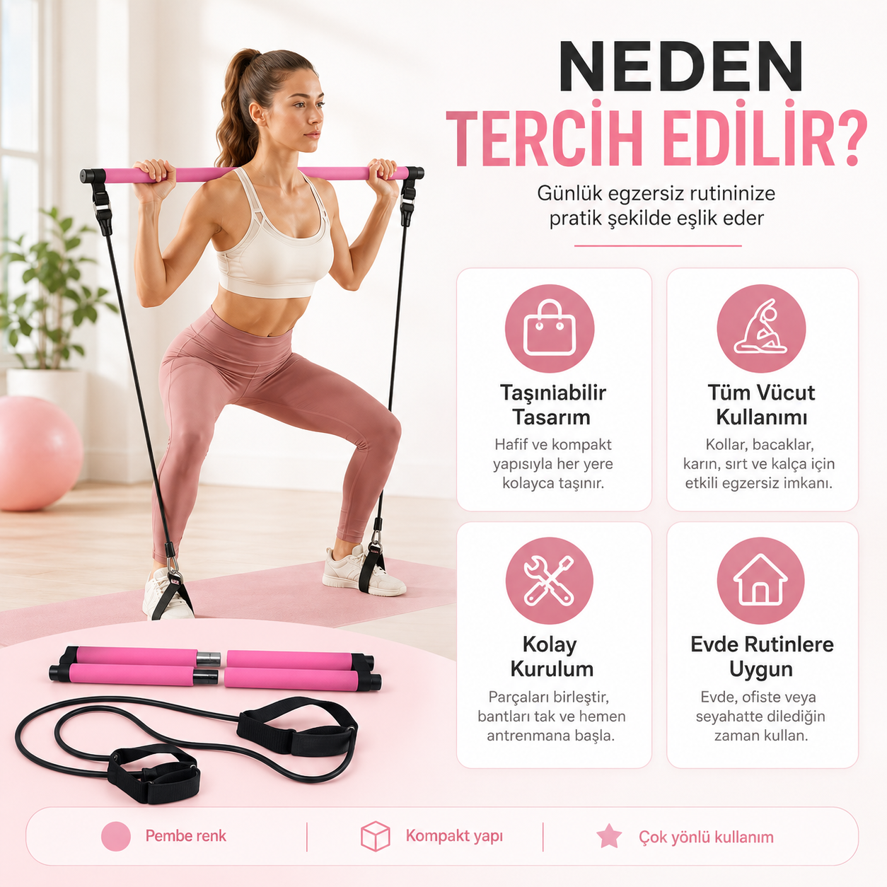 Pluvne® Pilates Bar Seti